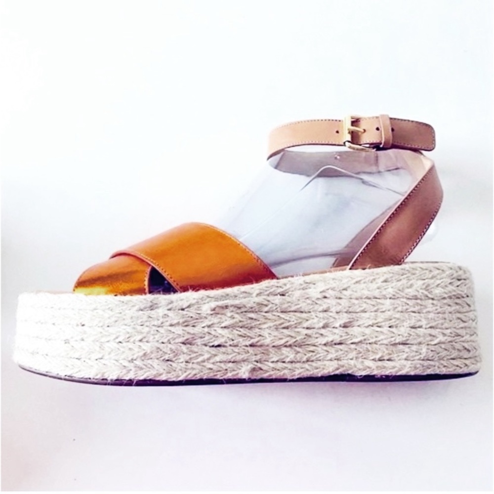 SEY by Seychelles, Cadence, Platform Metallic Orange Espadrilles